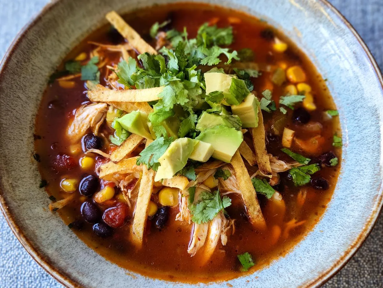 Delicious 40-Minute Easiest Chicken Tortilla Soup Recipe
