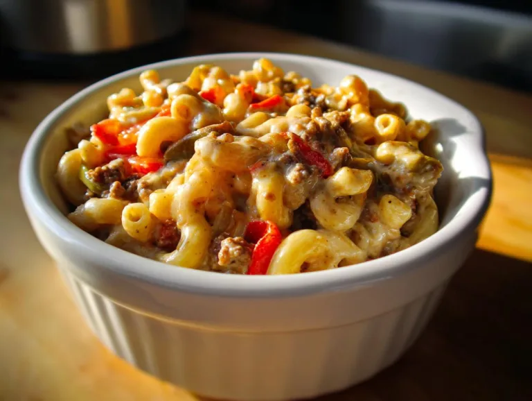 High-Protein Creamy Philly Cheesesteak Mac and Cheese