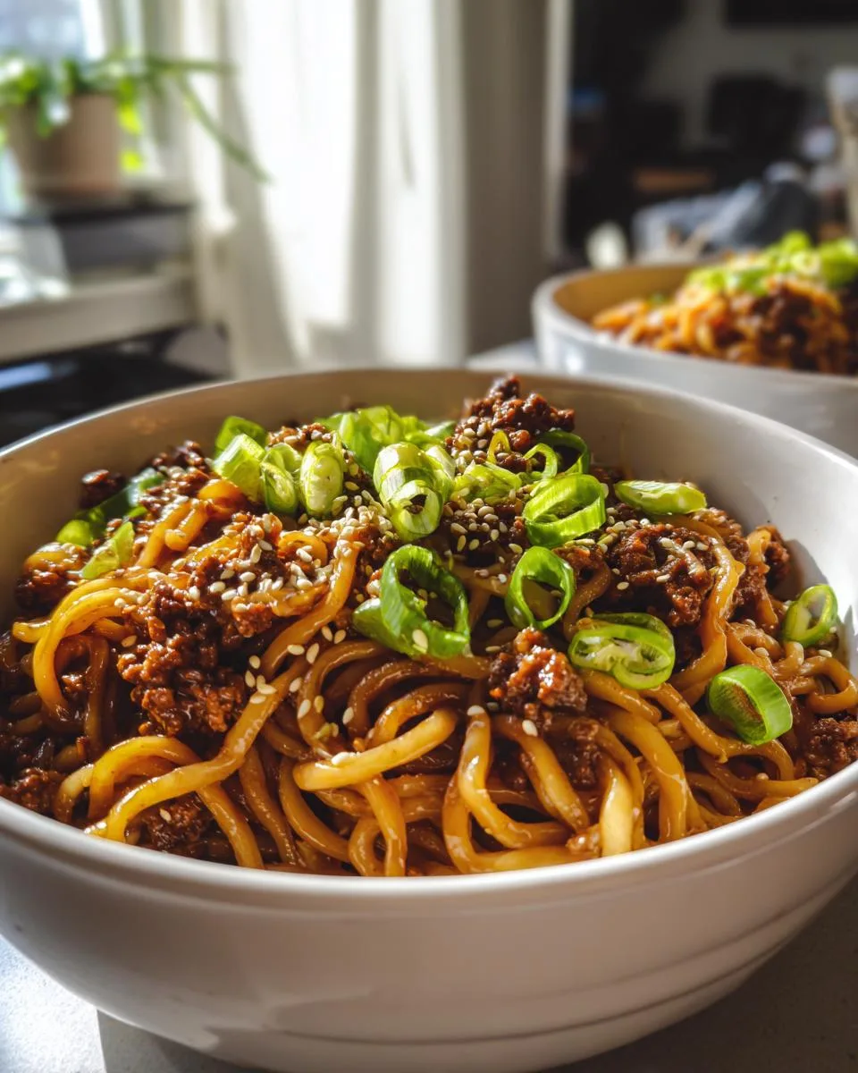 Mongolian Ground Beef Noodles - detail 4