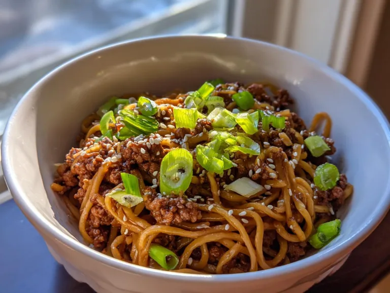 Mongolian Ground Beef Noodles
