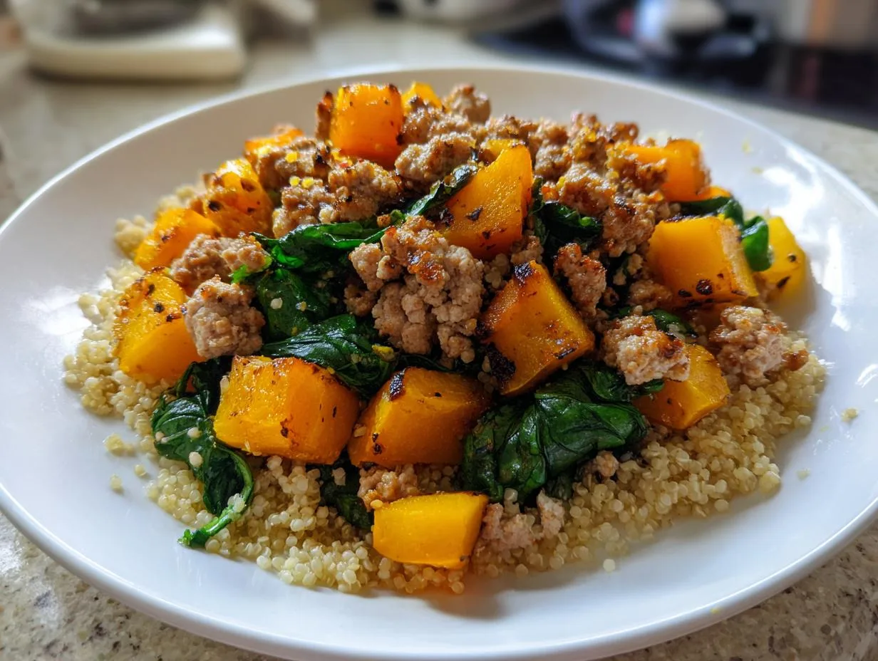 Hearty Roasted Butternut Squash With Ground Turkey in 45 Min