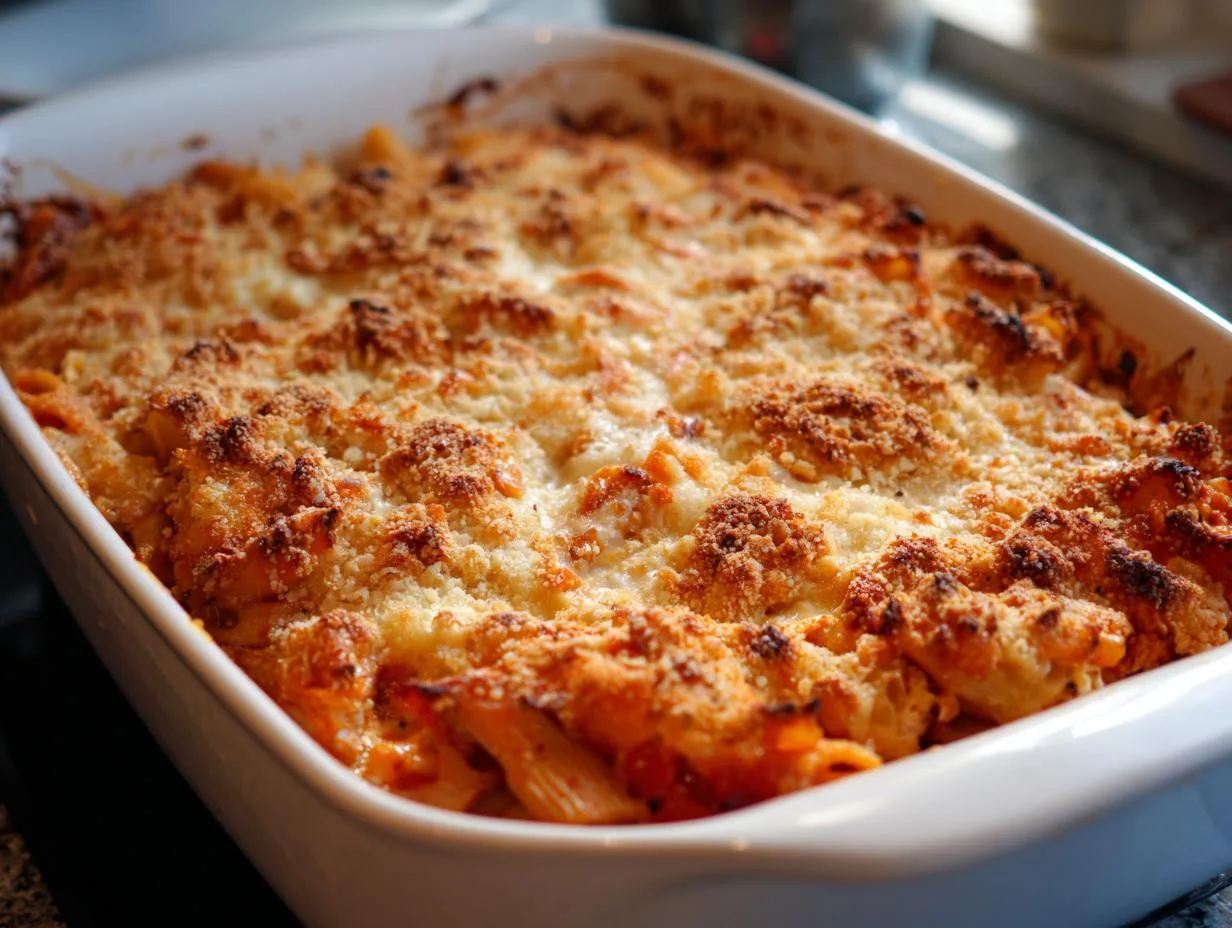 35-Minute Rotisserie Chicken Parmesan Casserole Delight