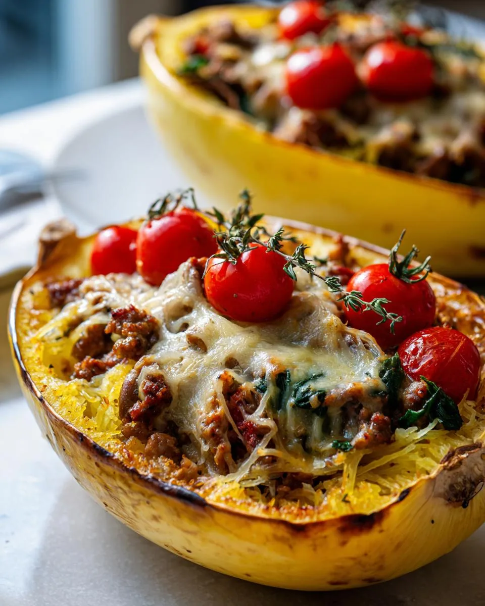 Sausage Stuffed Spaghetti Squash - detail 3