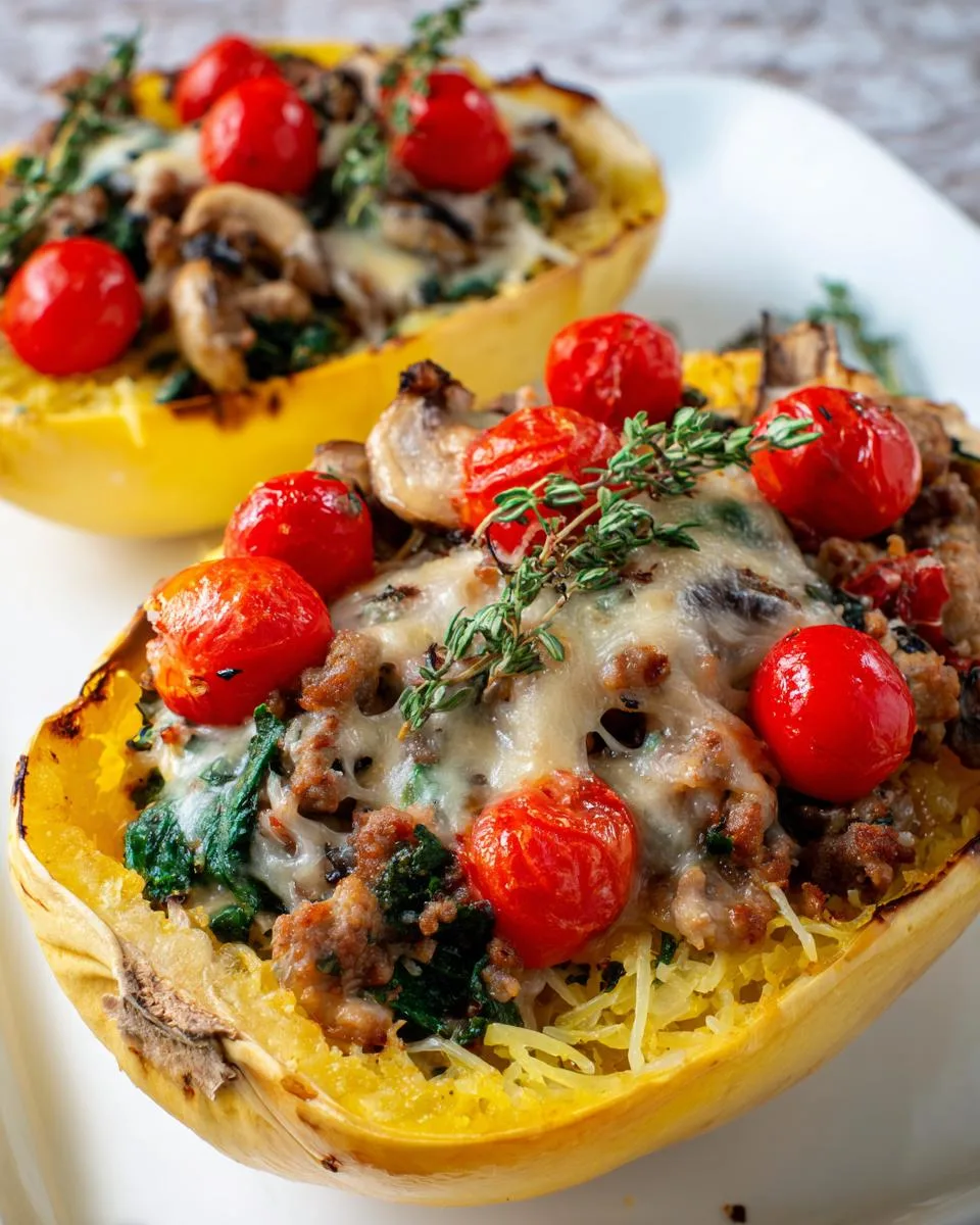Sausage Stuffed Spaghetti Squash - detail 4