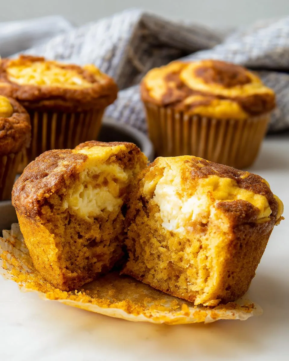 pumpkin cheesecake muffins - detail 1