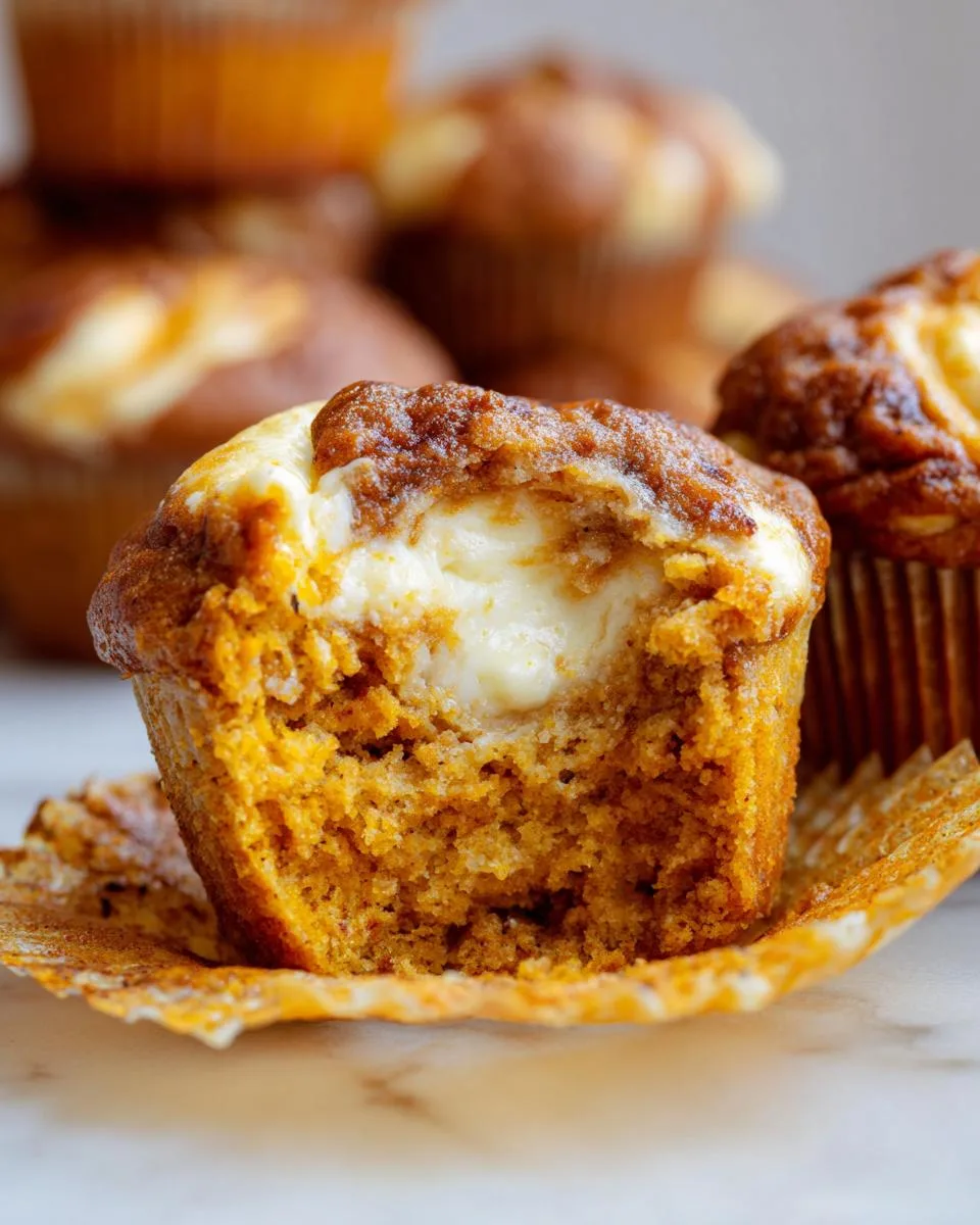 pumpkin cheesecake muffins - detail 2