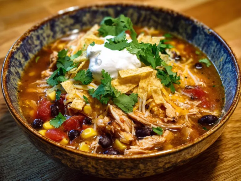 Authentic Slow Cooker Chicken Tortilla Soup