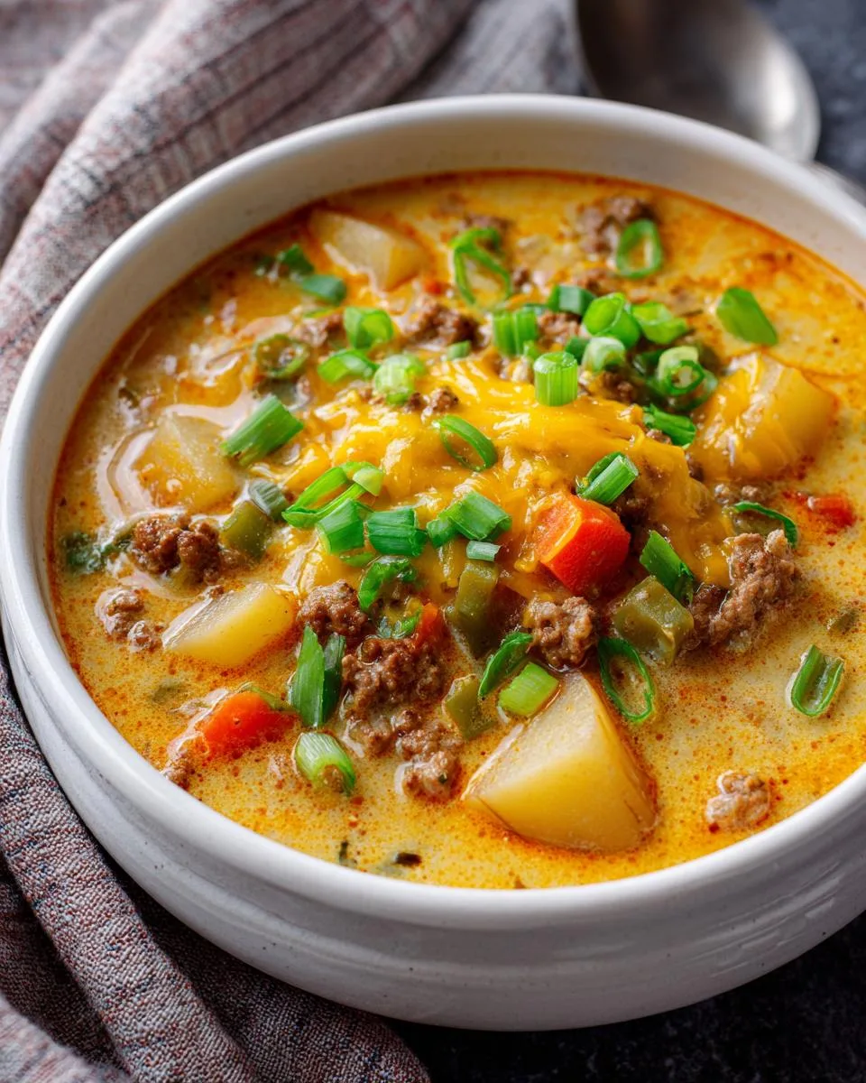 Award Winning Cheeseburger Soup - detail 3