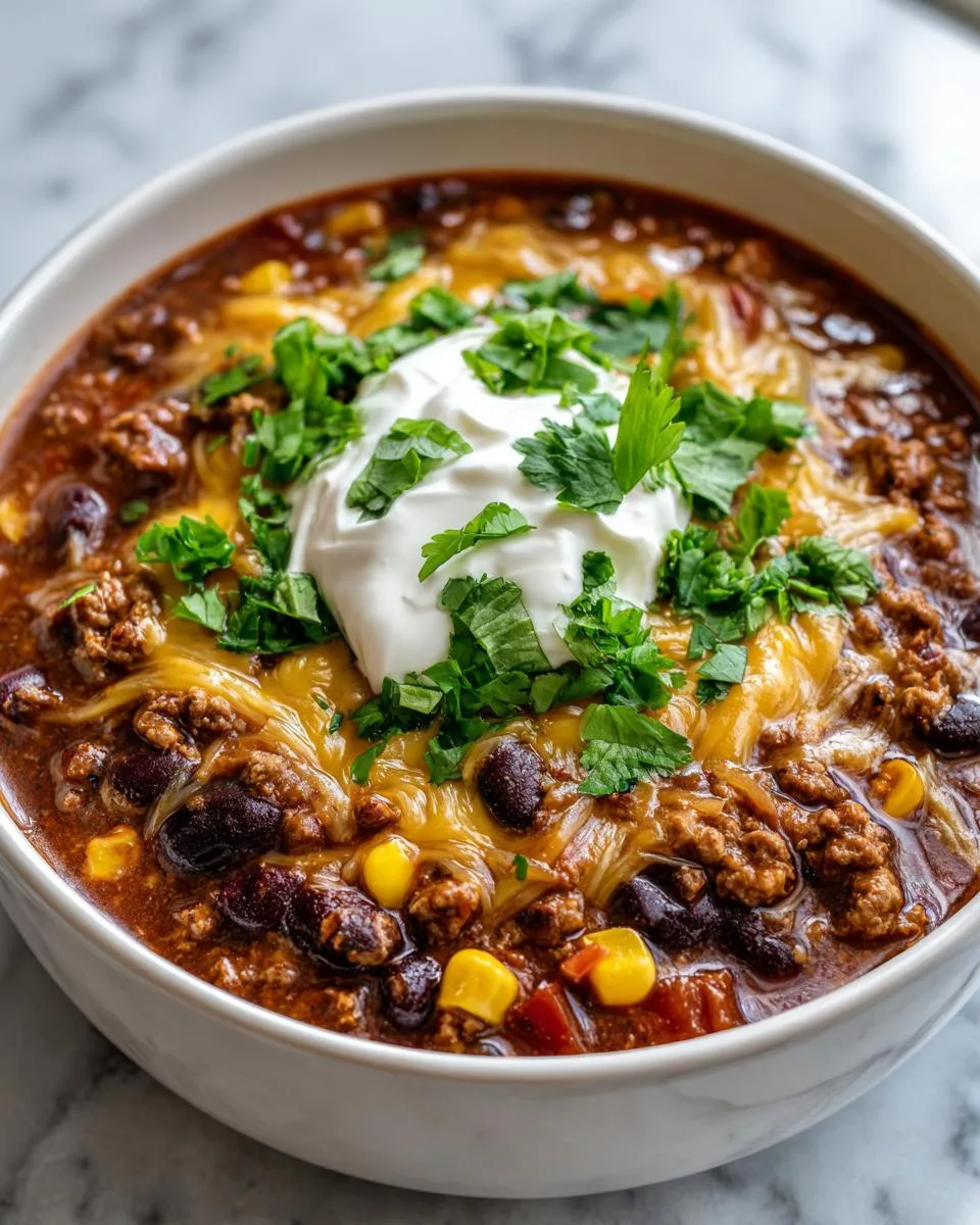 Cheesy Beef Taco Soup - detail 3