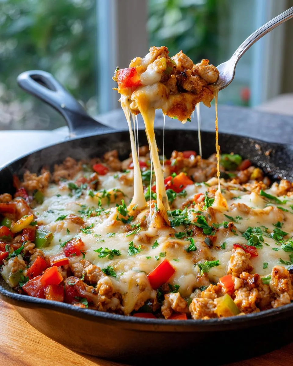 Cheesy Ground Chicken Skillet - detail 4