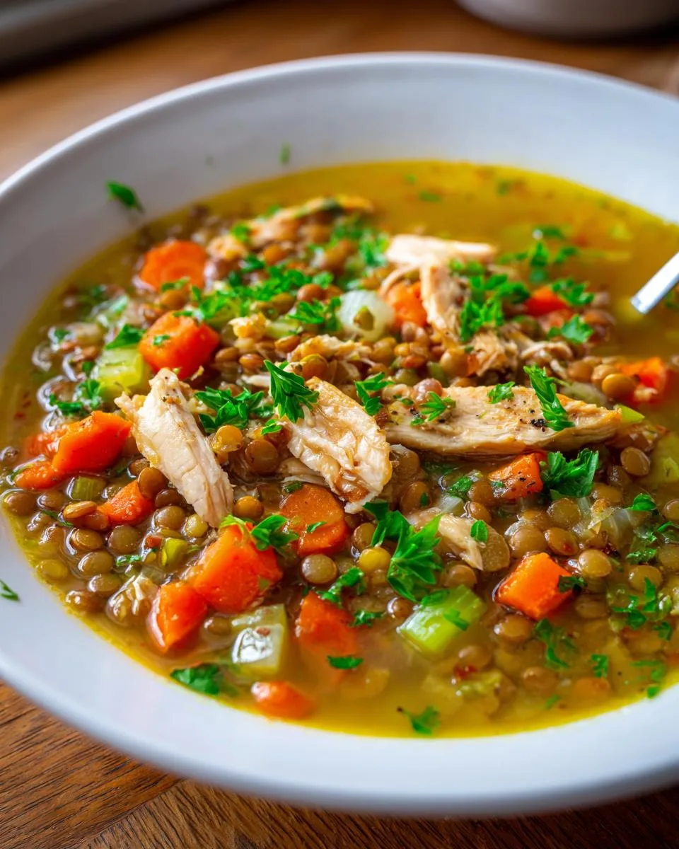 Chicken and Lentil Soup - detail 2