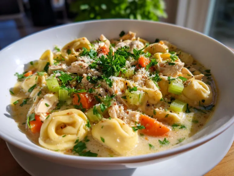 One-Pot Chicken Tortellini soup