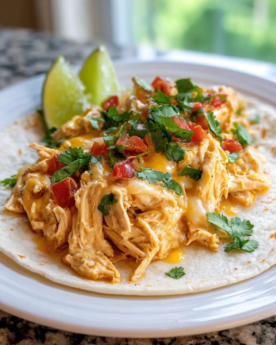 Slow Cooker Queso Chicken Tacos - detail 3