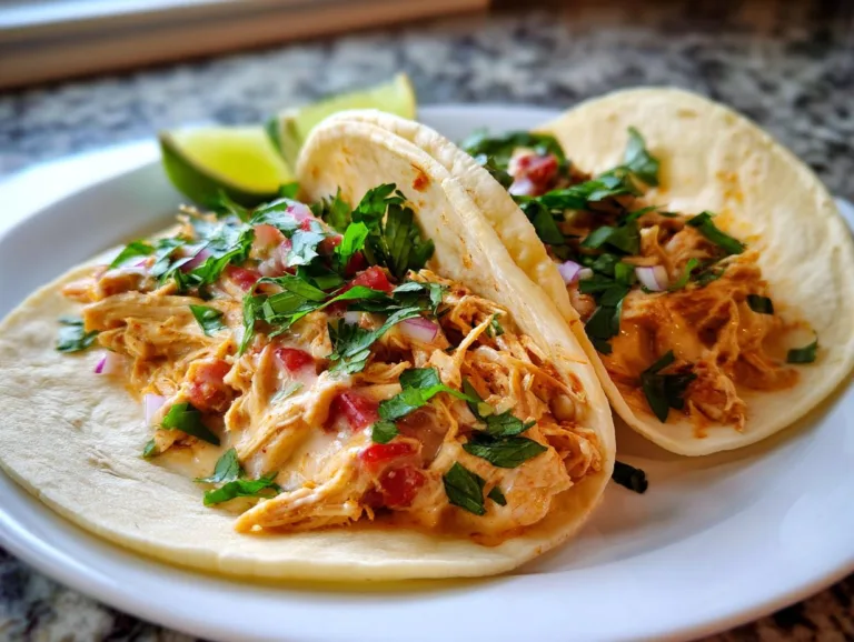Slow Cooker Queso Chicken Tacos