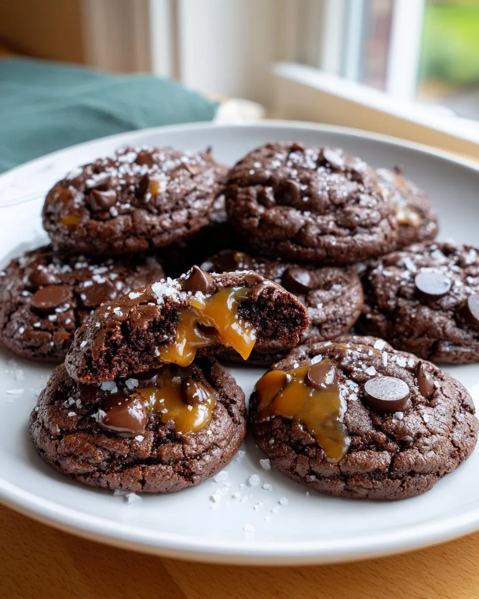 salted caramel brownie cookies - detail 3
