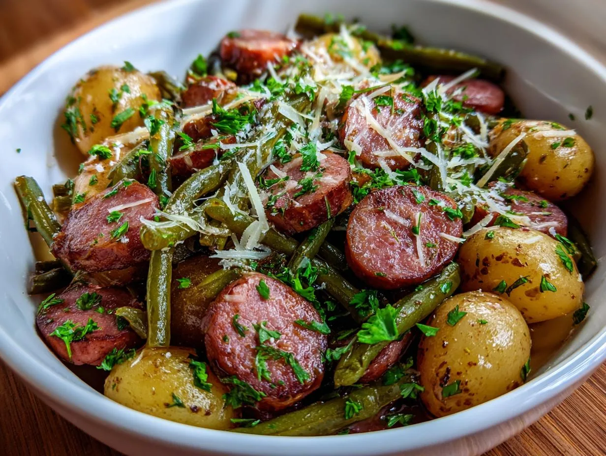 Grandma Jo’s Heartwarming Crockpot Kielbasa Green Beans