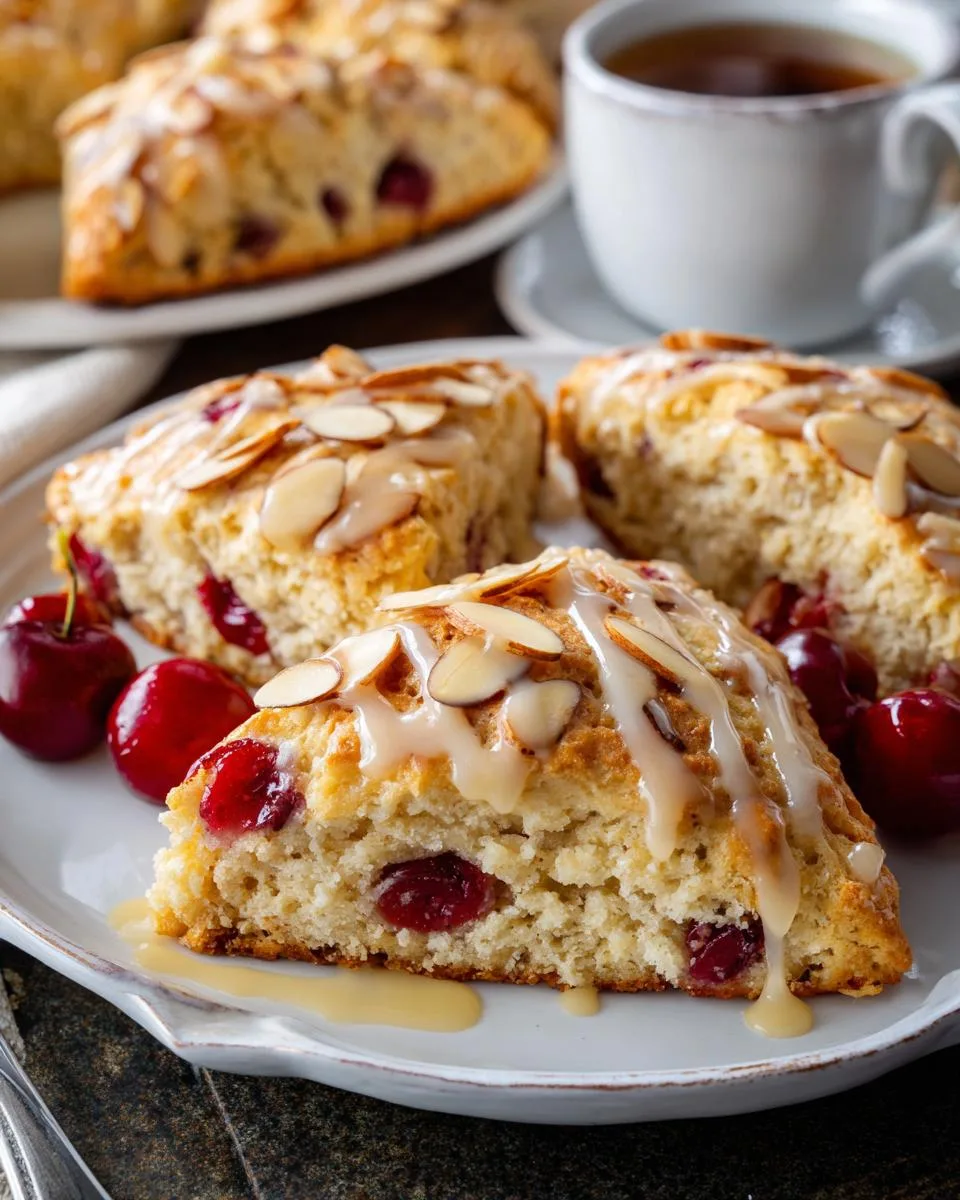 Glazed Cherry Almond Scones - detail 3