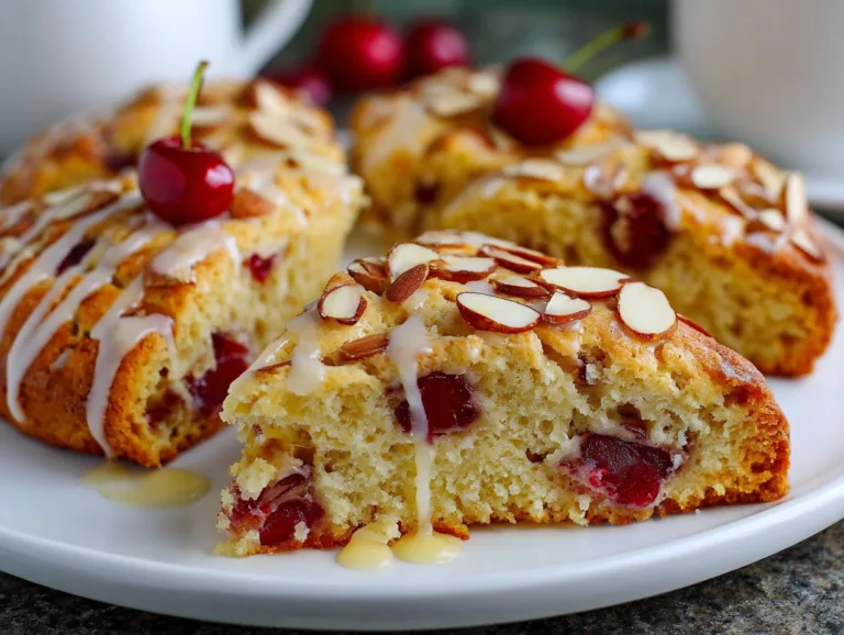 Glazed Cherry Almond Scones