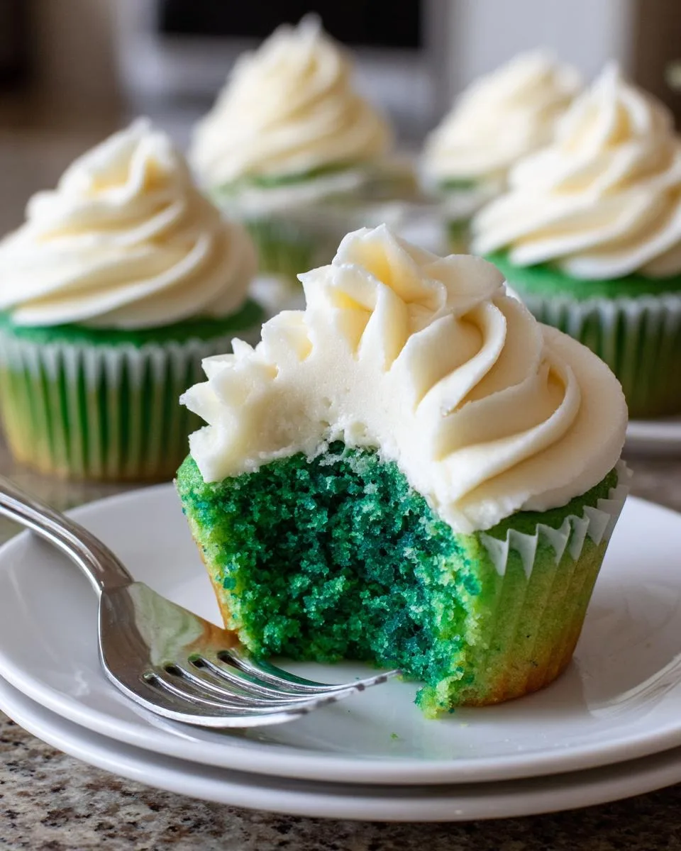 Green Velvet Cupcakes for St. Patrick's - detail 3