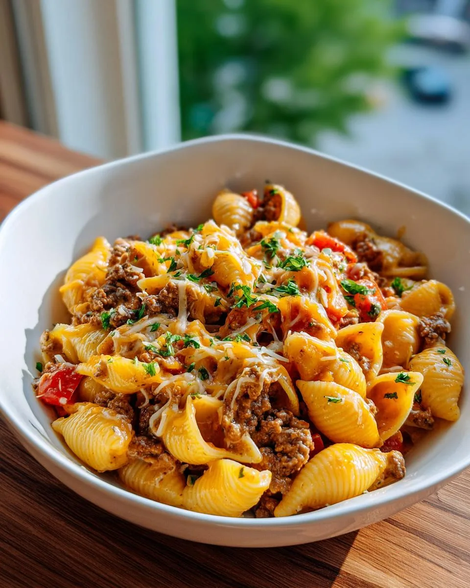 One Pot Cheesy Taco Pasta - detail 3