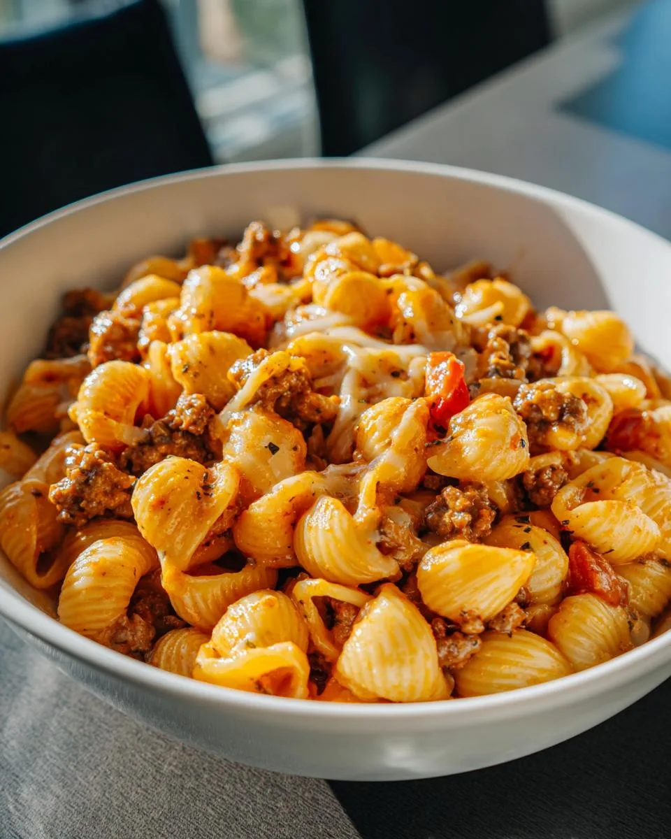 One Pot Cheesy Taco Pasta - detail 4