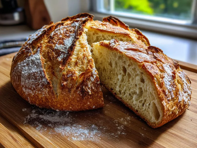 Rustic No-Knead Dutch Oven Artisan Bread