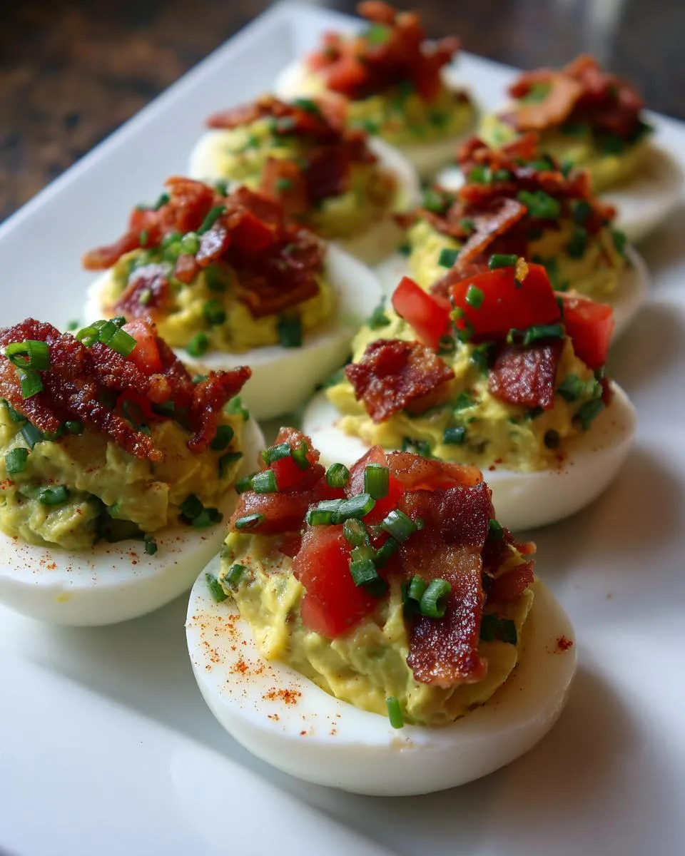 Deviled Eggs With Avocado And Chives - detail 3