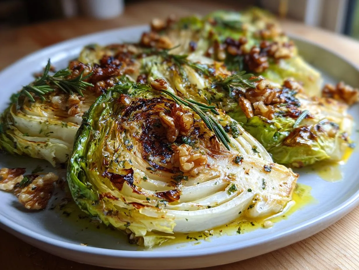 Irresistible Garlic-and-Herb Roasted Cabbage Steaks!