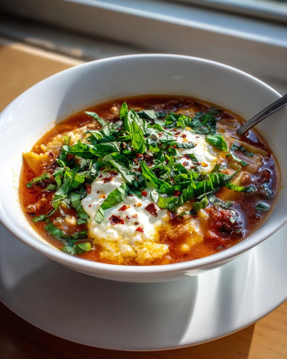High-Protein Lasagna Soup - detail 3