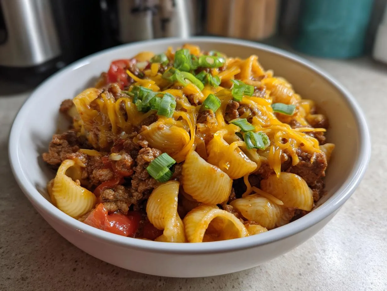 One Pot Beef Taco Pasta Recipe – Cheesy Comfort Food!