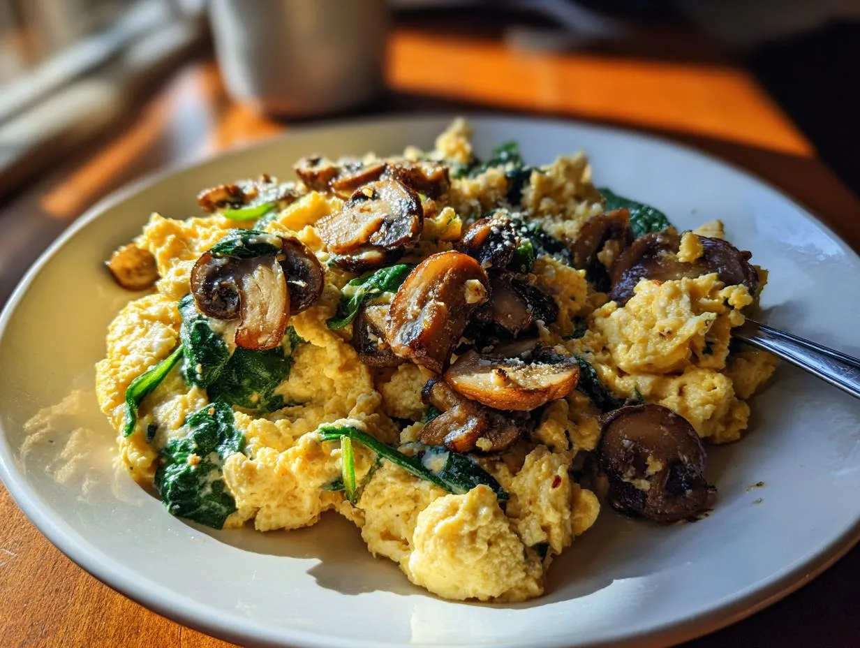 Grandma Jo’s Irresistible Mushroom Spinach Scrambled Eggs