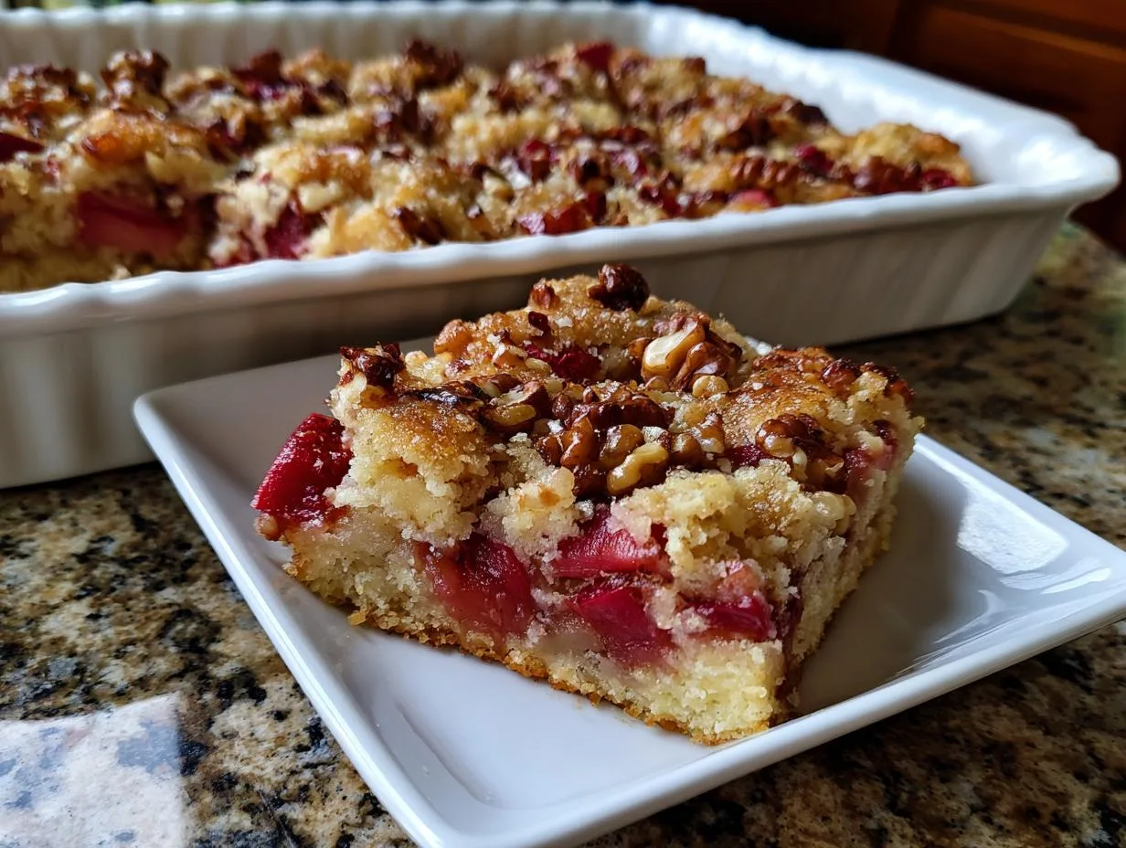 Nostalgic Coconut Walnut Rhubarb Dream Bars Grandma Loves
