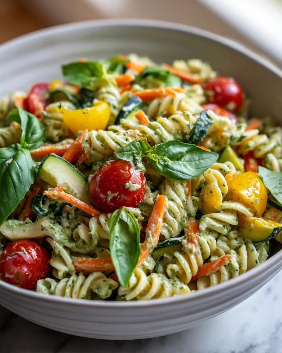 Cottage Cheese Pesto Pasta Salad - detail 3