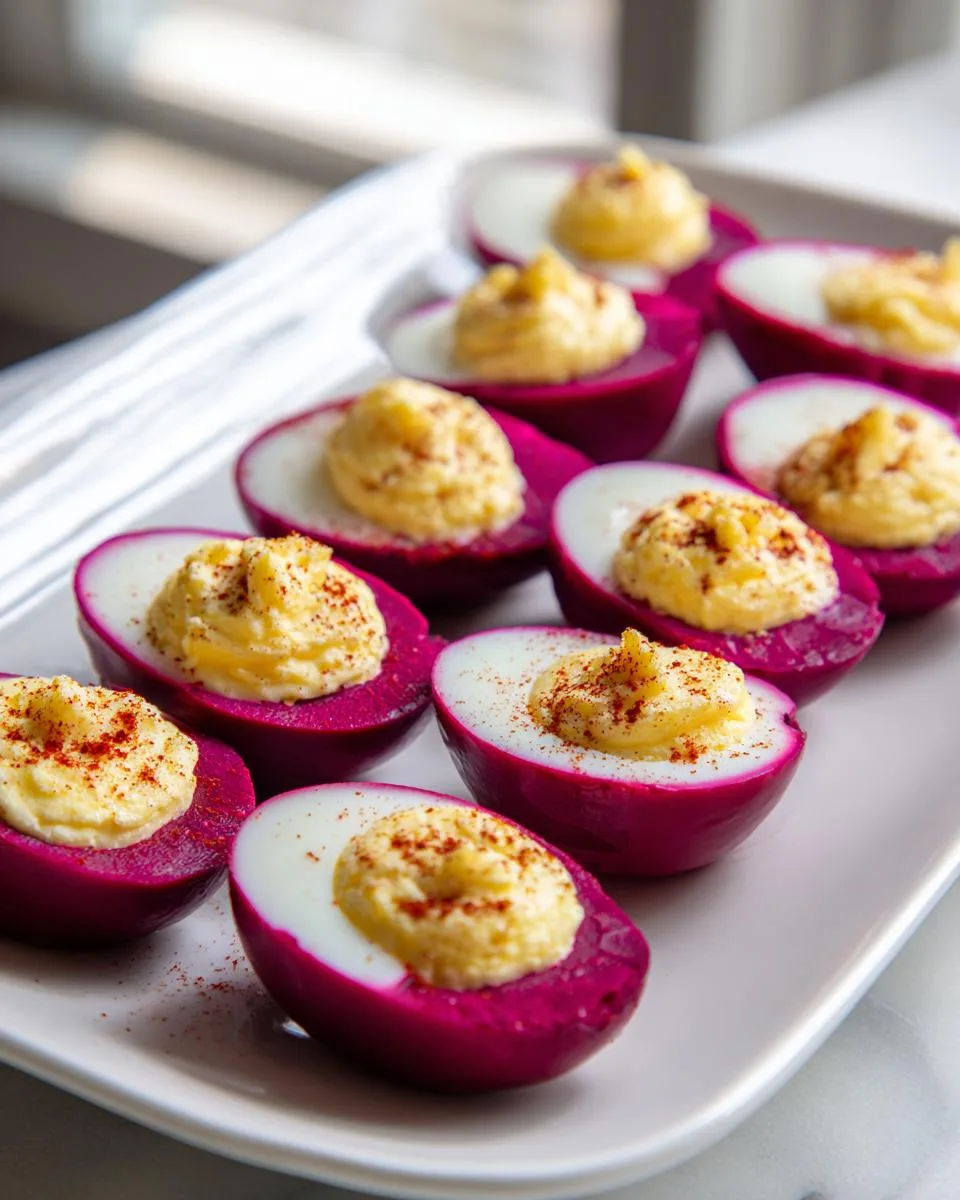 Deviled Eggs With Beet Juice - detail 3