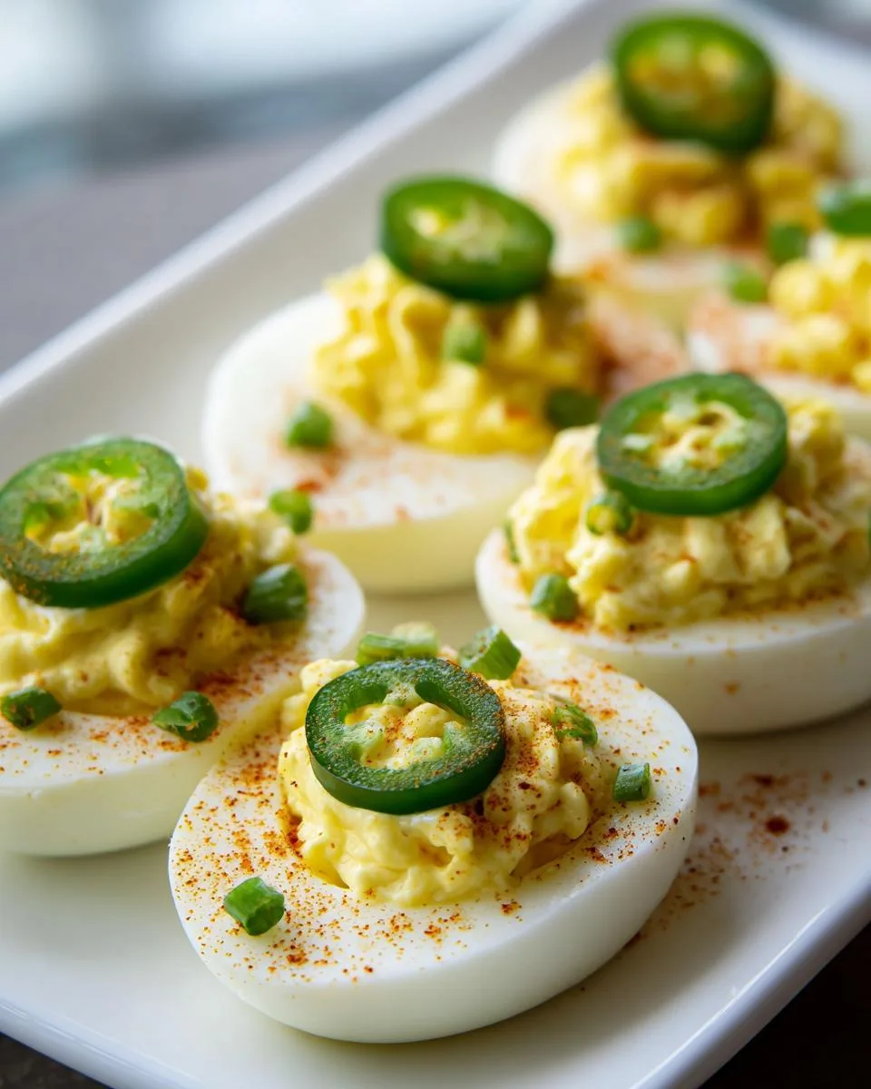 Deviled Eggs With Jalapeno Slices - detail 2