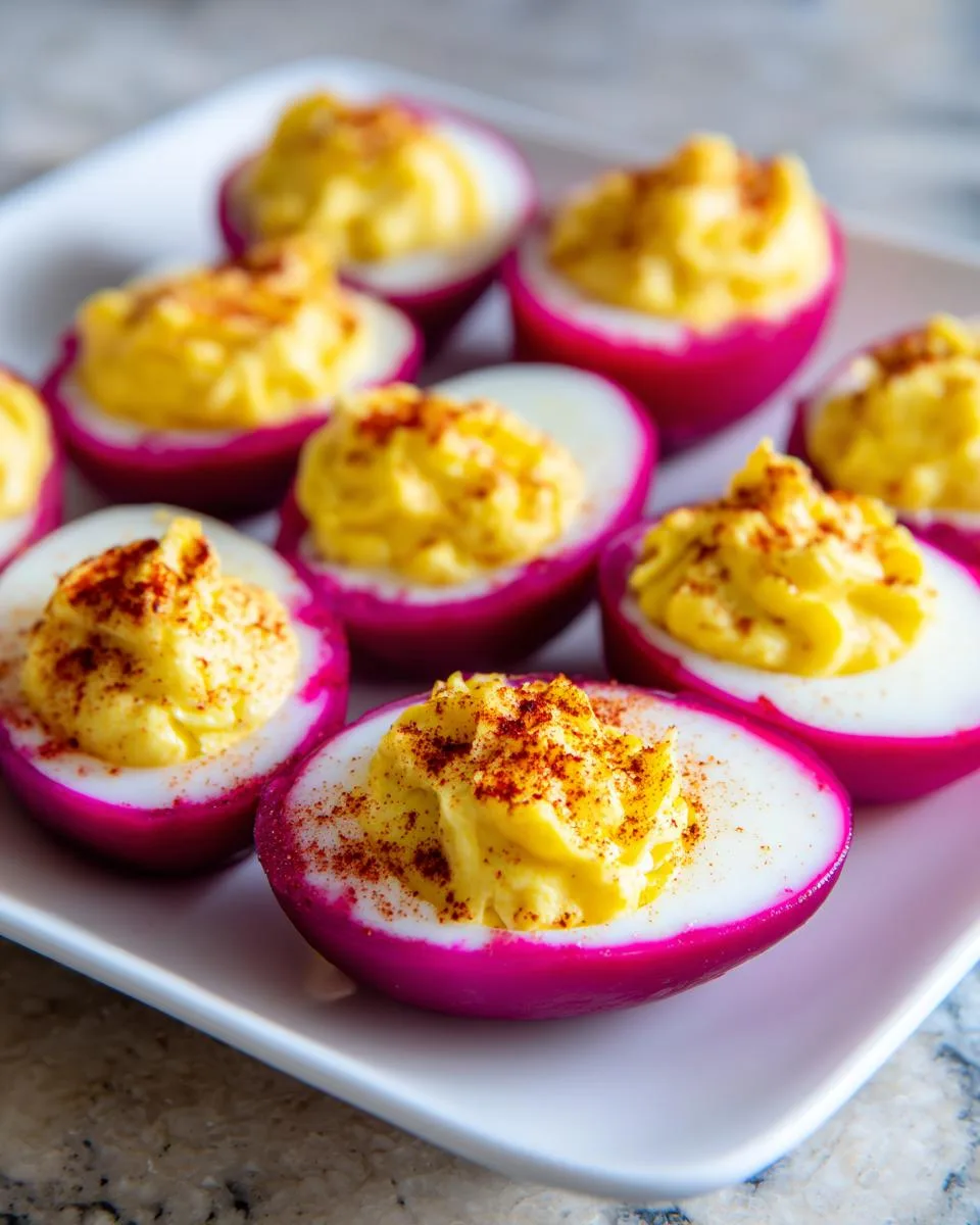 Deviled Eggs With Pickled Beets - detail 3