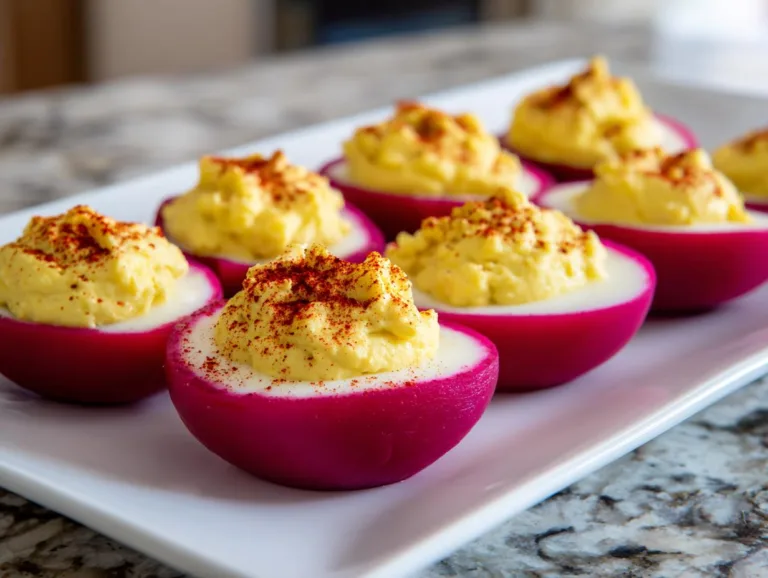 Deviled Eggs With Pickled Beets