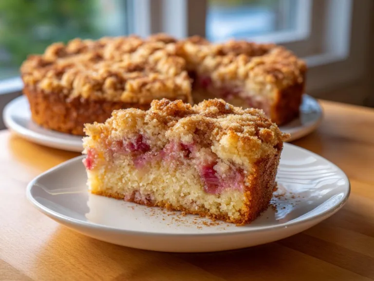 Easy Moist Rhubarb Cake Recipe