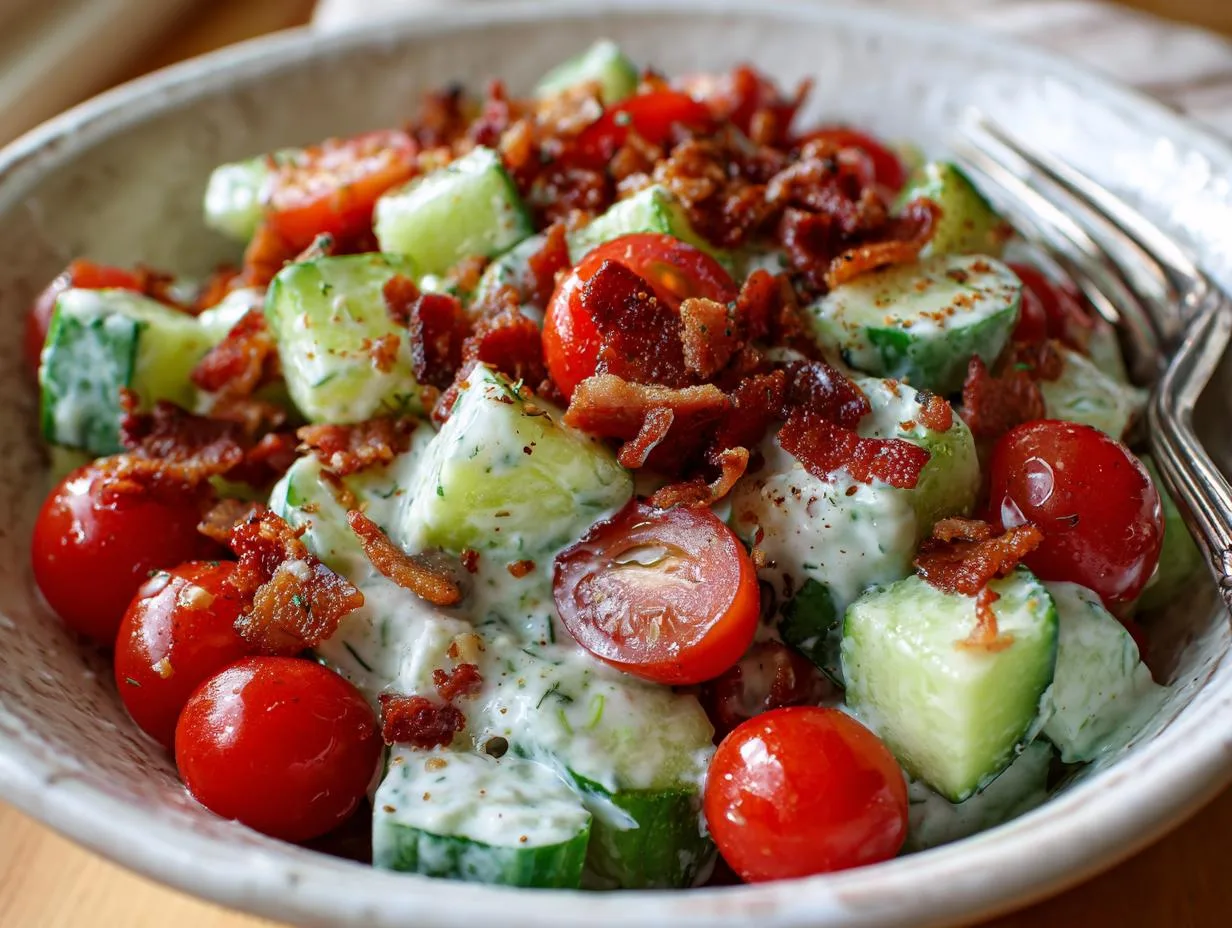 Irresistible 5-Ingredient Healthy Cucumber Tomato Salad