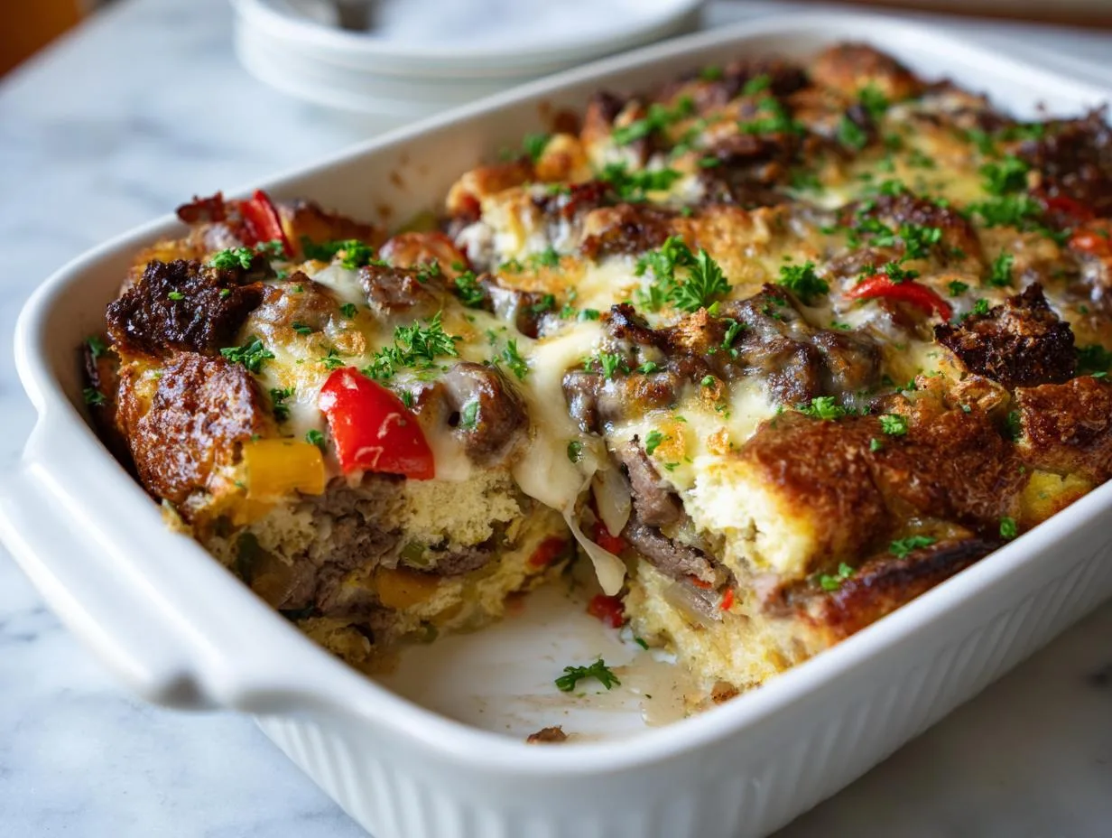 Irresistible Philly Cheesesteak Breakfast Casserole Recipe
