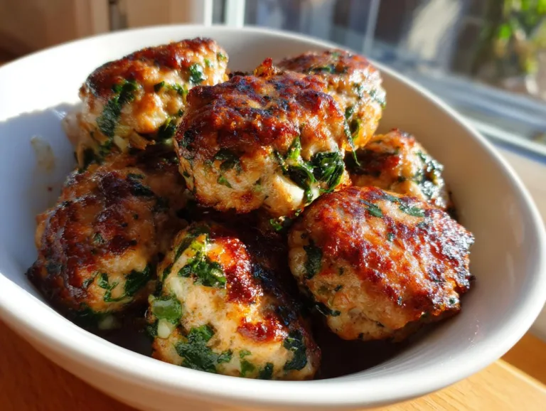Spinach Garlic Meatballs Recipe