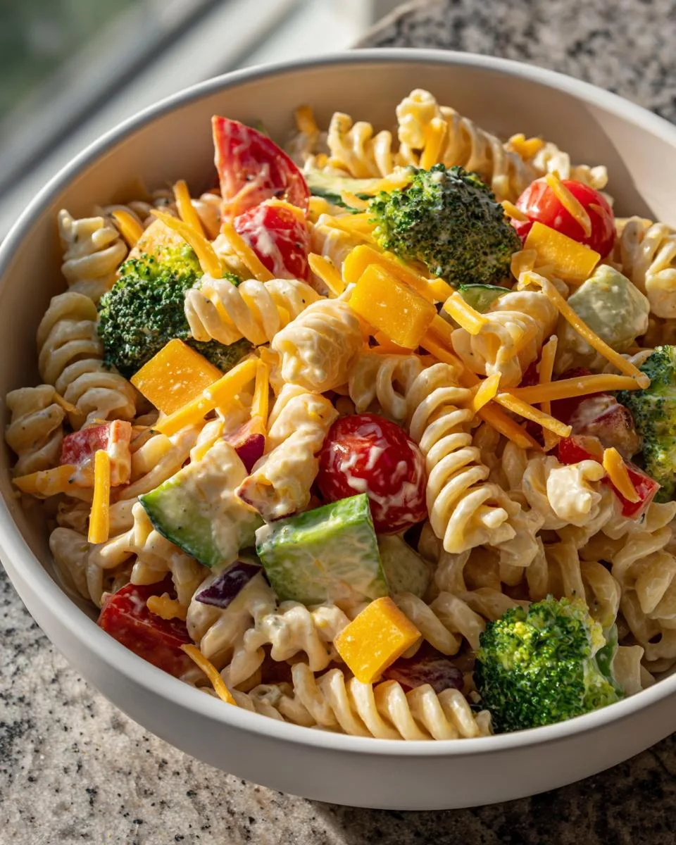 Veggie Cottage Cheese Pasta Salad - detail 3