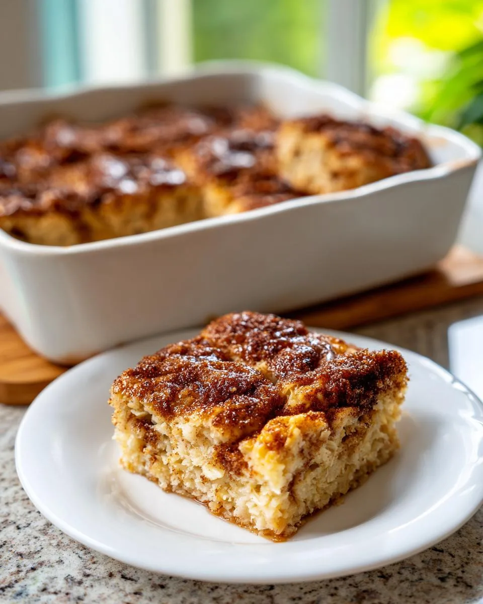 cinnamon roll baked oatmeal square - detail 3