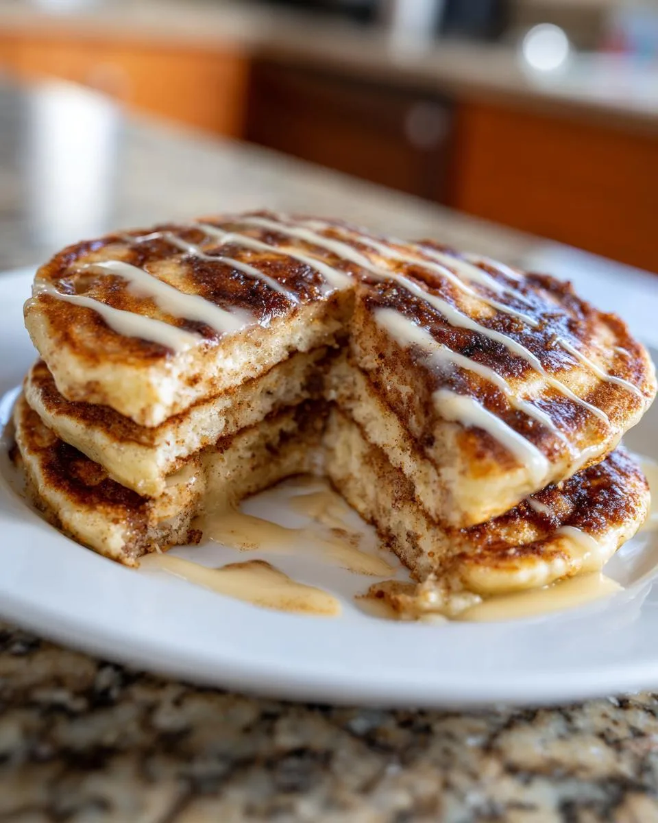 cinnamon roll pancakes - detail 3