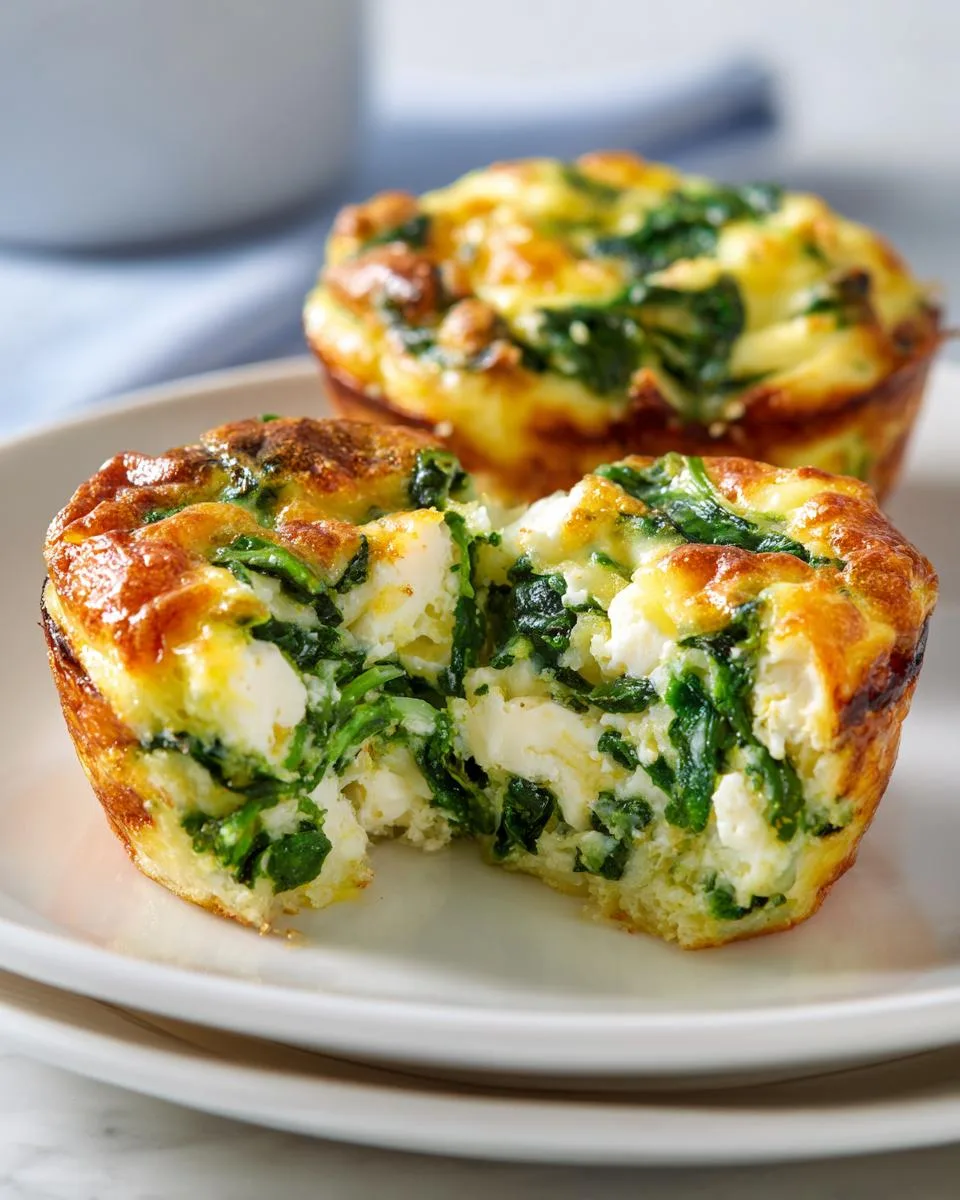 eggs spinach feta muffins - detail 3