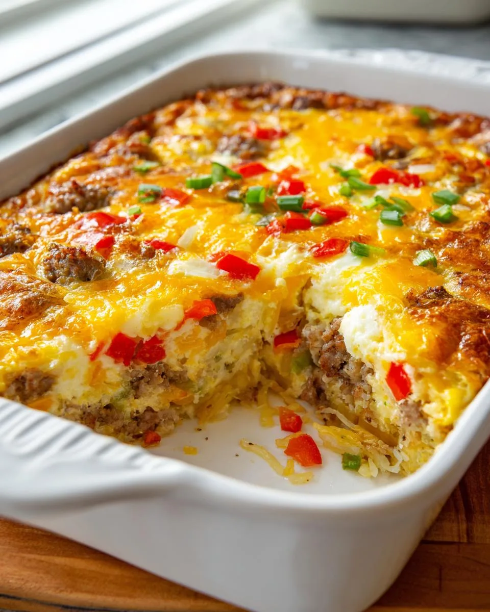 hashbrown filling breakfast casserole - detail 3