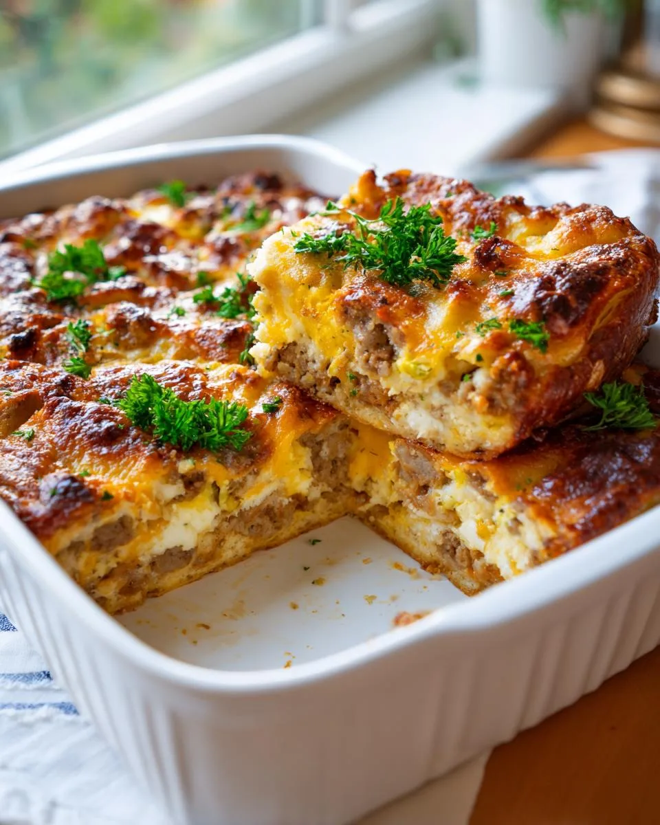 overnight breakfast strata casserole - detail 3