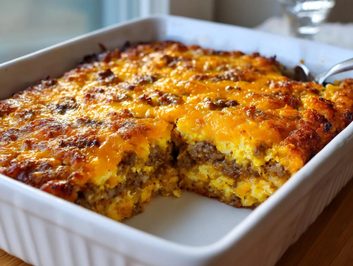 Grandma Jo’s Legendary 3-Cheese Sausage Tater Tot Casserole