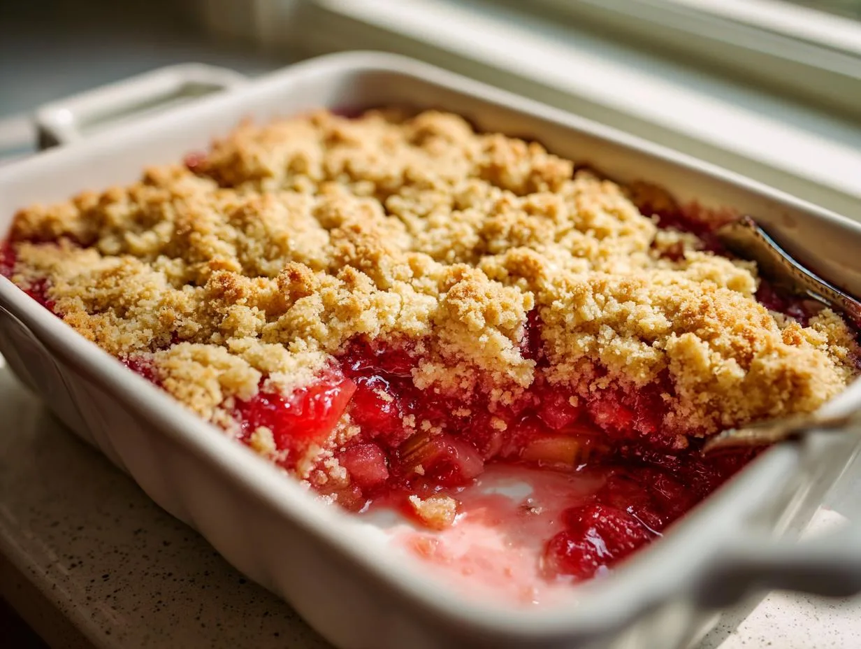 Magical 5 Ingredient Rhubarb Dump Cake in 45 Minutes