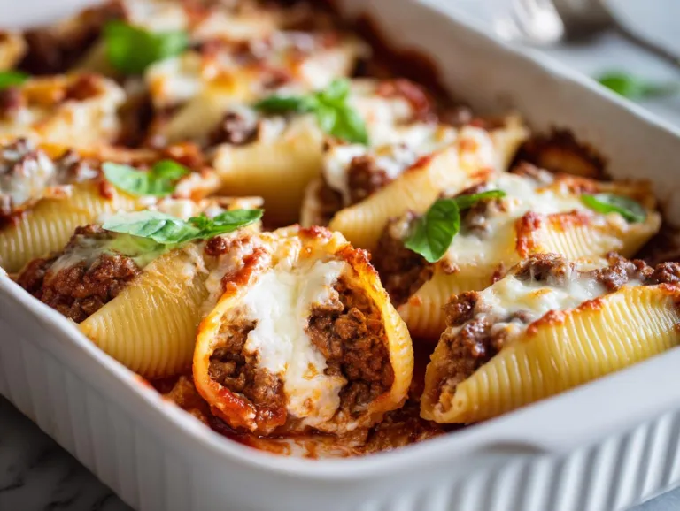 Beef Stuffed Shells Bake